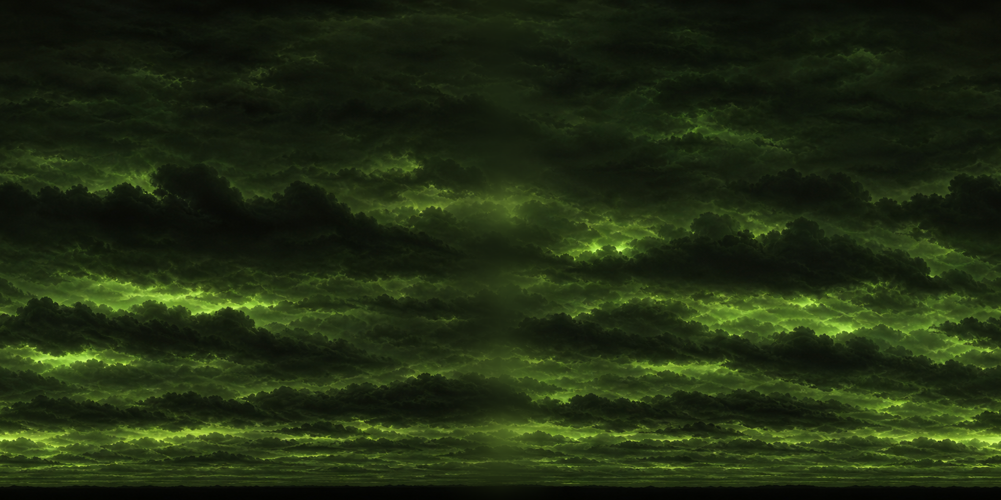 Gameplay screenshot: toxic green storm environment